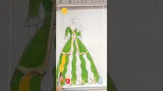 How To Make Simple Dolls Dress/Fashion illustration Arts 🎁🎁  #youtubeshorts #short #viral #t #dress