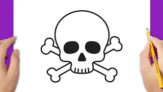 How to draw a skull and crossbones in 2 minutes