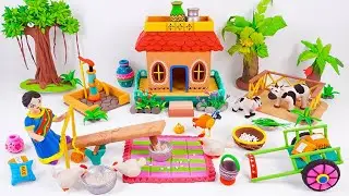 ❤️DIY How To Make Polymer Clay Miniature House, Kitchen Set, Washroom set, Water Well, Charpai