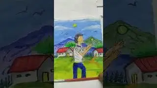 memory drawing with acrylic nature mountain part 2 #shorts #viral #memory #drawing #nature #mountain