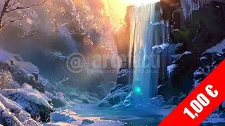 Ethereal Ice Waterfall with Mist &mdash; Fantasy HD Stock Footage