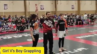 Girl V's Boy Grappling 🤔 | Jiu-Jitsu finals! grey belt girl chokesorange belt boy, wins by points!