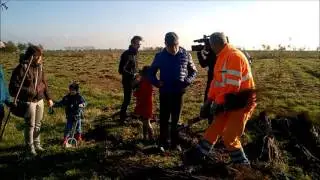 Collega's De Watergroep planten bos in Eeklo