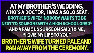At my brother's wedding, who‘s a doctor, I was a solo seat. Bride: “No one wants to sit next to you”