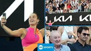 ICONIC SELFIE! 🤳 Aryna Sabalenka takes picture with Roger Federer & Rod Laver in Melbourne 🔥