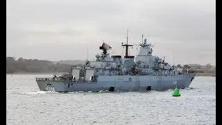 GERMAN NAVY FGS MECKLENBURG-VORPOMMERN F218 ENTERS DEVONPORT AT MOUNT BATTEN JETYY - 29th Nov 2019