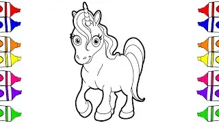 Unicorn drawing and coloring pages for children | Setoys