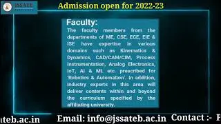 Department of Robotics and Automation | Admission Open 2022-23 | Contact: 9916253458