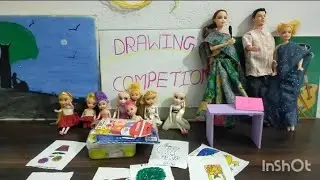 BARBIE SCHOOL DRAWING,🖌️🎨 COMPETITION EPISODE 08 BARBIES ALL DAY NIGHT ROUTINE