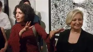 Kyung-jin Kim, Jayanthi Moorthy at the art show 