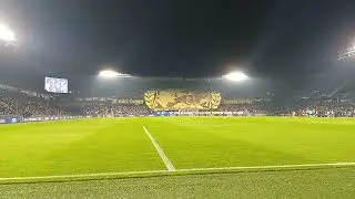 SPARTA - RAKÓW CZESTOCHOWA 6.11.. 2025 Letná - nástup hráčů a choreo na jižní tribuně 🟦🟨🟥