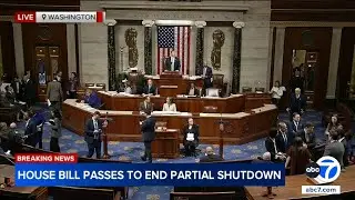 House passes bill to end partial government shutdown