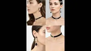 Pearl & Onyx Earrings with Choker set #S925 #jewelryforher #choker #vljewelryus #jewelryset