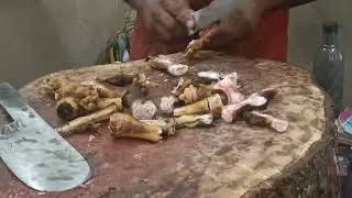 Goat Leg Cutting in Hyderabad | Mutton Shop Ameerpet SR Nagar Butcher Skills | Fresh Meat Cutting