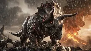 Wild sea monster - destroying the city - hero protecting. @The-world-of-ancient-animals