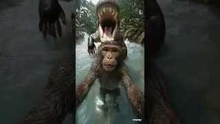 crocodile attack in monkey #animals #wildanimals #monkey