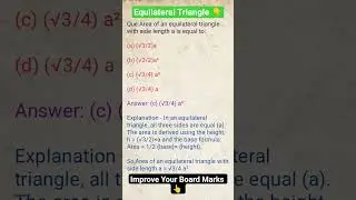 Area of Equilateral Triangle Formula 📐 | Class 10 Maths #Geometry