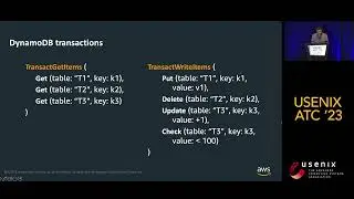 USENIX ATC '23 - Distributed Transactions at Scale in Amazon DynamoDB