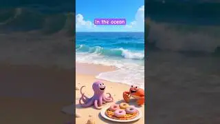 🦀🐙 &ldquo;The Seashell Shape Hunt&rdquo;Crabby and Ollie #learningshapes#OceanPearlKids#funnyshorts#cartoon