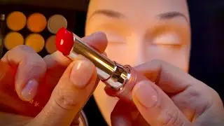 ASMR ❤️ Trucco Nude e Gloss Rosso ❤️ Glow Make-up Application on Mannequin Whispering ITA [parte 1]