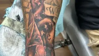 American Flag Filler tattoo, forearm