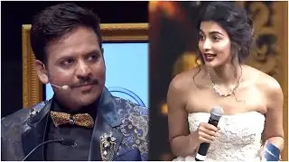 Pooja Hegde Funny Counters To Anchor Akul Balaji's Punches At South Awards Show