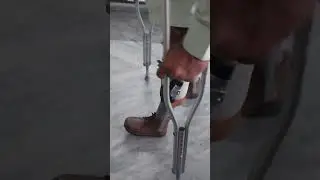 Bilateral Polio Disabled walking with traditional metal/leather Kafo Calipers #kafo #calipers #polio