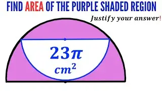 Can you find area of the Purple shaded region? | (Semicircles) | #math #maths | #geometry