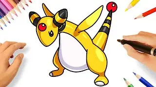 CÓMO DIBUJAR A AMPHAROS FACIL PASO A PASO | POKÉMON