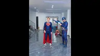 Wow! What are the Superman family doing?#superman #spiderman #supergirl