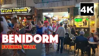 Party Town Benidorm Evening Walking Tour 4K