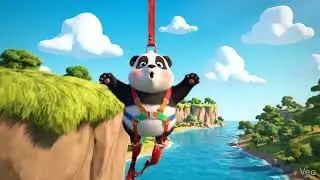 🐼 Bungee Jumping Panda! | Funny Animal Cartoon for Kids | KidzCartoonMSD
