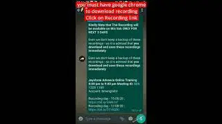 How to Download zoom recording link video on mobile.