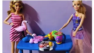 Barbie special clay use activities 🧢 🐦🇮🇳👗🦩🦩🪼☕🐟#barbie#craft 