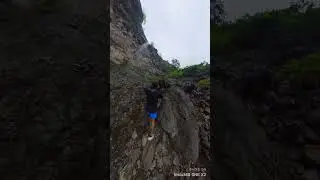 #Dangerous but #beautiful #waterfall #trekking on #mountains #youtubeshorts #viral @EdventureRider