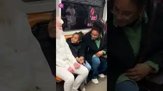 Young girl's first encounter with albino man #shorts