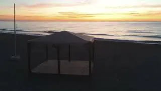 Relajante amanecer en la playa de Mojácar, Almería