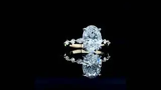 Unique Bubble Band Oval Diamond Engagement Ring | 14K/YG #engagementring #ovaldiamond #diamondring