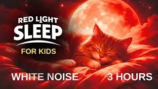 RED LIGHT SLEEP FOR KIDS | CAT SLEEPING WITH WHITE NOISE