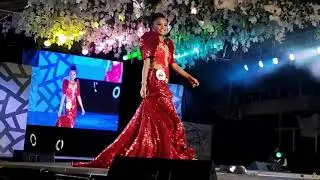 Beauty Queen TRIPS and adjusts her dress and shoes at Miss San Rafael 2019 Coronation Night