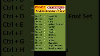 Ctrl A to Z shortcut keys | # Computer | Computer shortcut keys improve your knowledge #Shortcut