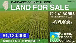 Land For Sale | 70 +/- Acres, Kankakee County, Illinois