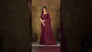 maroon colors new sequin work saree collection #saree #trending #earringsdesign #shortvideo #fashion