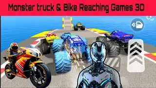 💥 Monster Truck & Bike Reaching 3D | Mega Ramp Car Stunts 2025 | New Update Android Gameplay