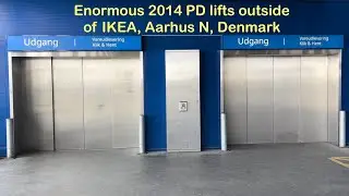 Enormous 2014 PD elevators outside of IKEA, Aarhus N, Denmark