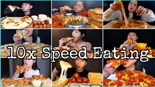 PIZZA MUKBANG | ASMR MUKBANG | 10x SPEED EATING