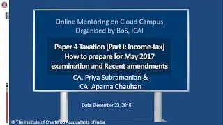 IIPC Paper 4: Taxation Part I Income Tax