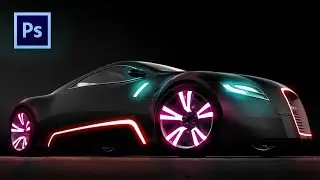 How to create neon glowing effect photoshop | Neon glowing car photo effect | Tutorial