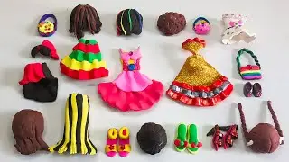 Paper Doll dress up , Diy doll dress, doll shoes, doll wigs, doll dress changing, doll make-up