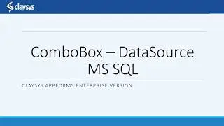 Working with Combobox (1) - Configure a combobox to a Table in MS SQL server